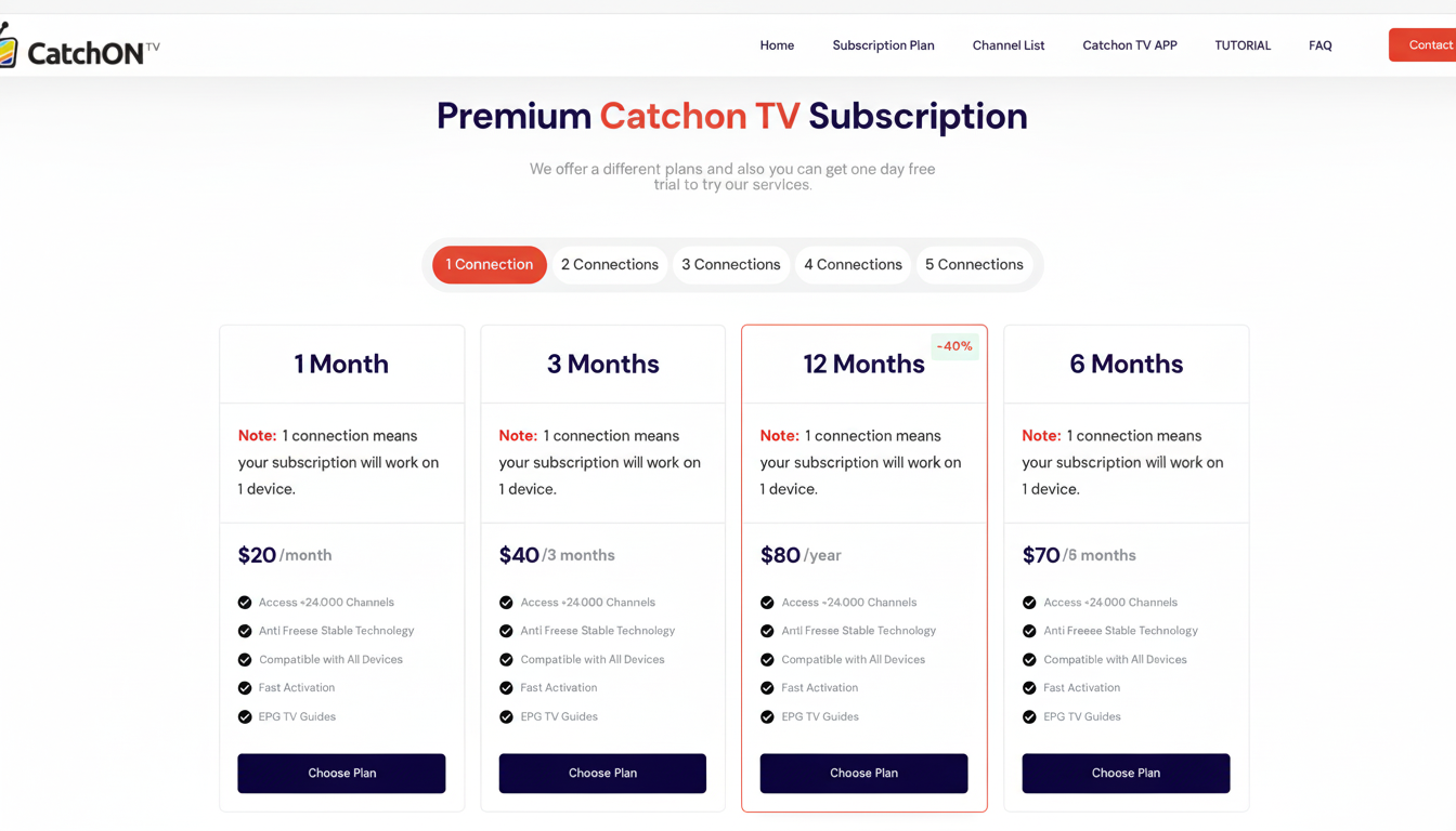 CatchOn TV pricing plans