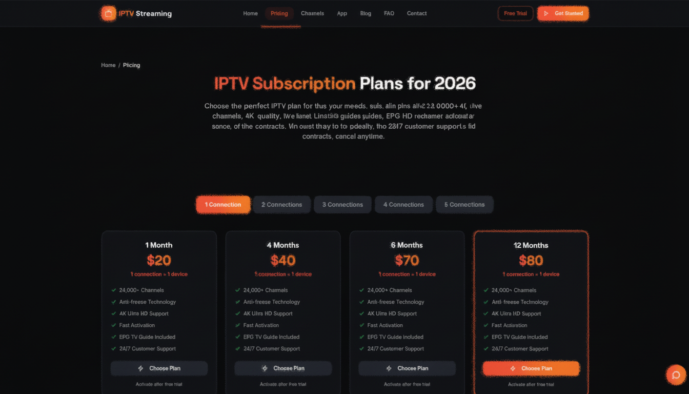 IPTV Streaming pricing plans