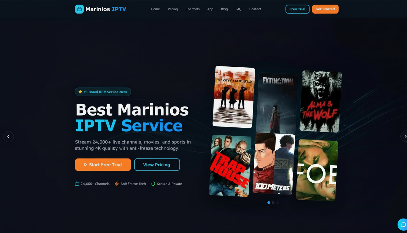 Marinios IPTVs homepage interface
