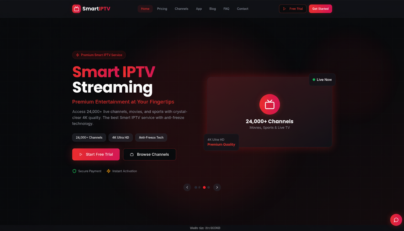 Smart IPTVs homepage interface