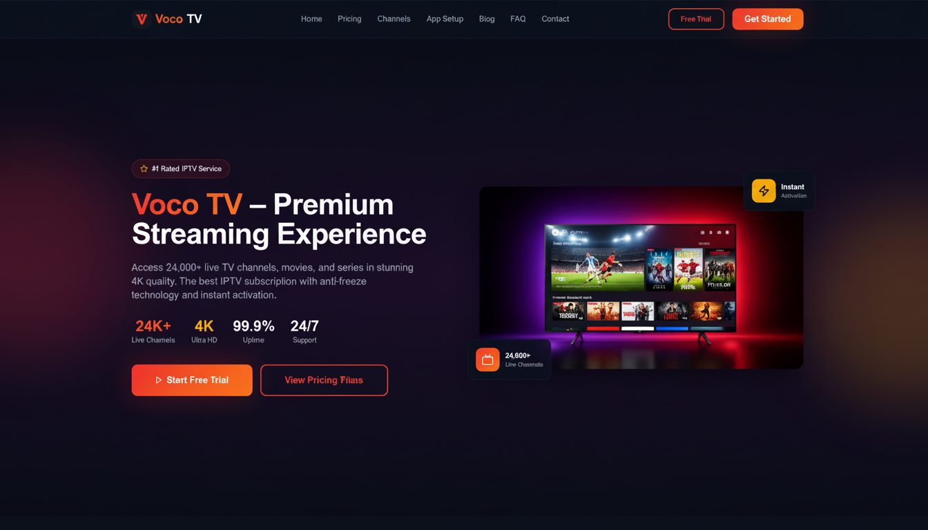 Voco IPTV homepage interface