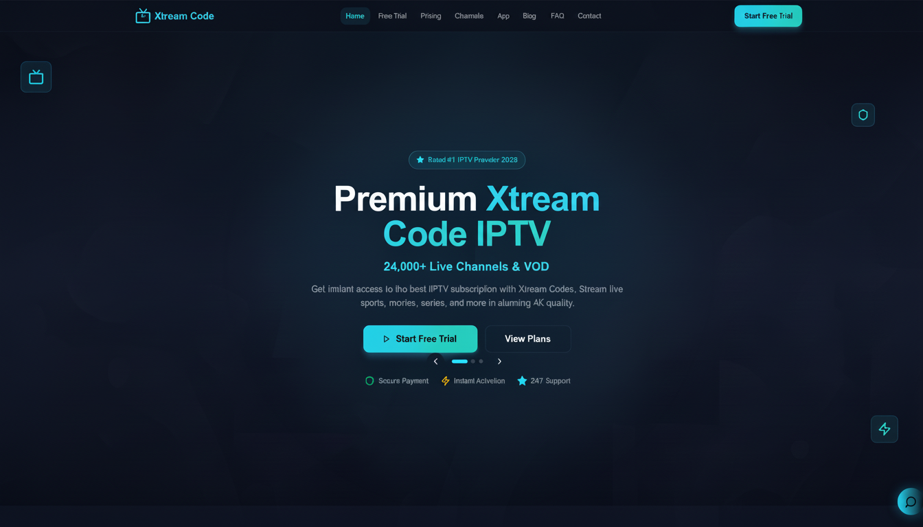 Xtream Code homepage interface
