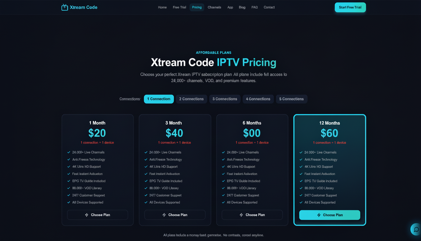 Xtream Code pricing plans